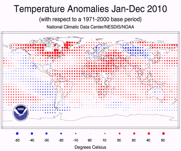 Temperature Anomalies 2010