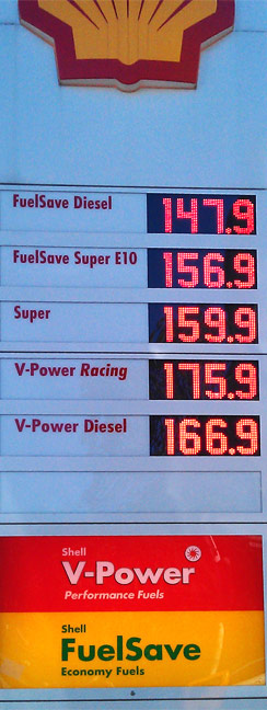 Benzinpreis am 14. Oktober 2011