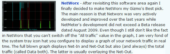 Networx Download Upload Meter