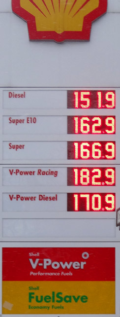 Benzinpreis am 09. Februar 2013