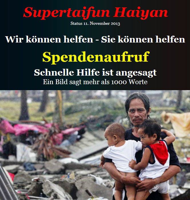 Spendenaufruf Haiyan - Wil Burger Philippines