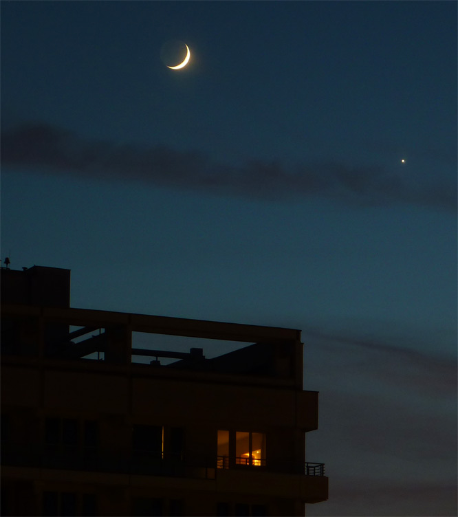 Mond und Venus am 16. Mai 2010, 21:54 h
