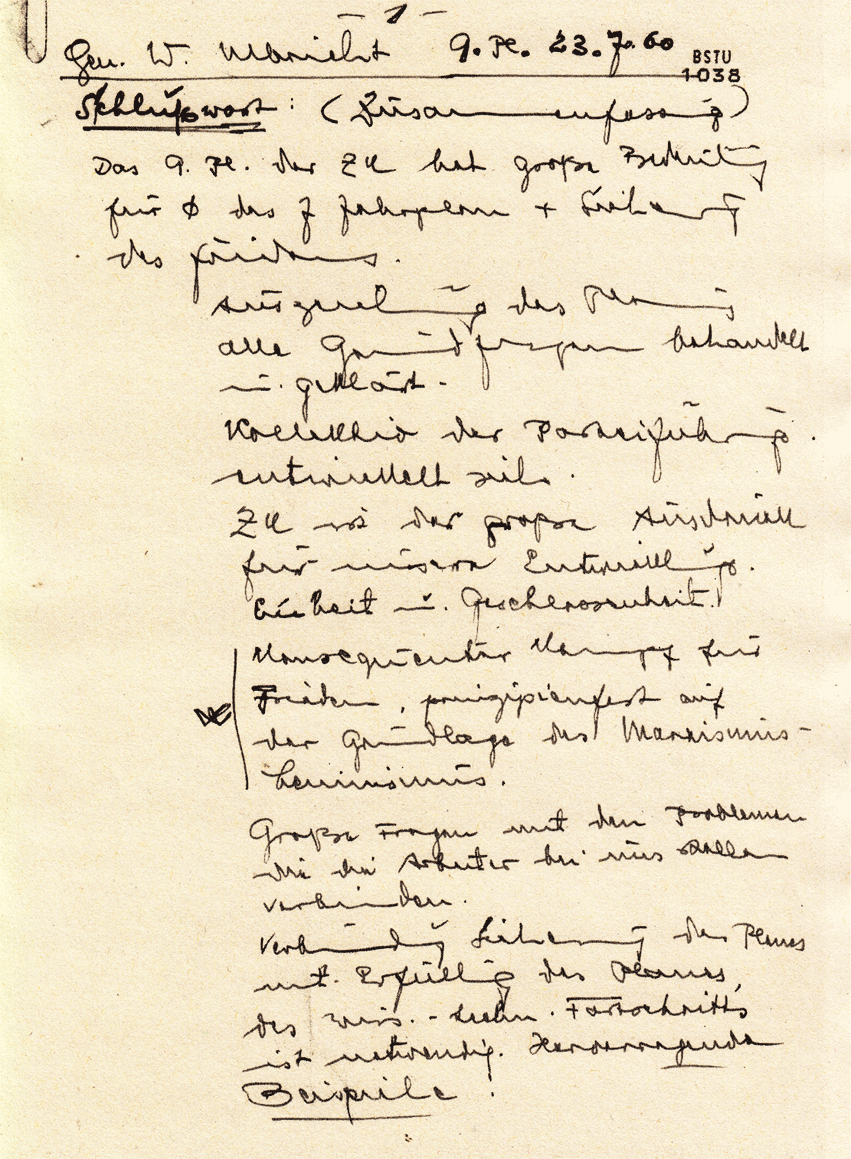 Erich Apel - 9. Tagung des ZK, 23.07.1960